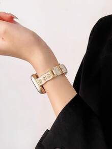 38/40/41/42/44/45/46/49毫米星空皮革表带，兼容 Ultra/SE/Series 10/9/8/7/6/5/4/3/2/1 - 白金 - 查看 2