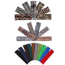 多件套豹纹纯色四季运动瑜伽头带，男女跑步吸汗发带，弹性健身化妆头带，女士头巾，优雅发饰，休闲吸汗发带 - 彩色 - 查看 17