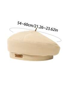 1顶女士贝雷帽，防风贝雷帽，时尚画家帽，可调节可爱超大贝雷帽，适合春秋季佩戴 - 彩色 - 查看 6