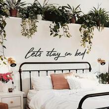 Let's Stay In Bed' Metal Wall Art Decor - Black - View 5