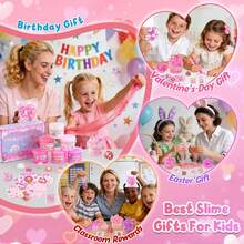 New6 Pack Slimes, Pink Slime Kids, Cloud Slime Kit For Girls Ages 8-12, Toys For Girls And Boys, For Kids Slime Set Party Kit Goodie Bag Stuffers, 4 5 6 7 8 9 10 Year Old Girl Birthday Gift Cute Stuffdecompression Toy CZPP - Lavender - 查看 4
