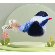 LEWISER 猫玩具，带猫薄荷和银藤，可发出啾啾声，2 件装，适用于逗猫棒，仿真鸟造型，室内猫咪互动玩具，红蓝配色 - 彩色 - 查看 8