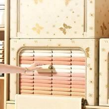 1 cutie de depozitare pliabilă - Cutie esențială pentru depozitarea acasă, fabricată din material Oxford durabil, cu design cu fermoar dublu, capacitate mare. Poate fi folosită ca cutie de depozitare a hainelor sau dulap de depozitare sub pat. - Multicolor - Vizualizare 2