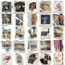 50pcs Vintage Torn Photo Stickers,Suitable For Decorating Tablet Cases, Water Cups, Tables, Waterproof Stickers - Multicolor - View 4