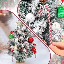 30 bastones de caramelo de Navidad colgantes de árboles de Navidad - Rojo y blanco - Ver 6