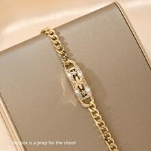 1pc Copper Inlaid Zirconia Delicate Elegant Cute Sunflower Children's Bracelet, Suitable For Girls/Boys/Family/Friends, Multifunctional, Luxury, Party, Banquet, Holiday, Christmas, Thanksgiving, Halloween, Gift - Yellow Gold - View 9