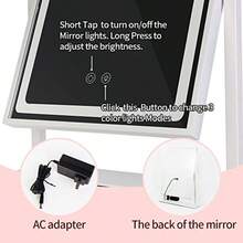 vanity tocadorBRIGHTINWD Espejo de cambiador con luces espejo de cambiador de  con luces control táctil 3 modos de iluminación de color para recámara espejo de aumento desmontable de 10X rotación de - Blanco - Ver 3