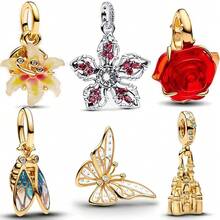 1pc Fashionable Sunflower Luminous Bead, Silver Plated, Suitable For Bracelet, Necklace DIY, Holiday & Christmas Gift - Multicolor - View 1