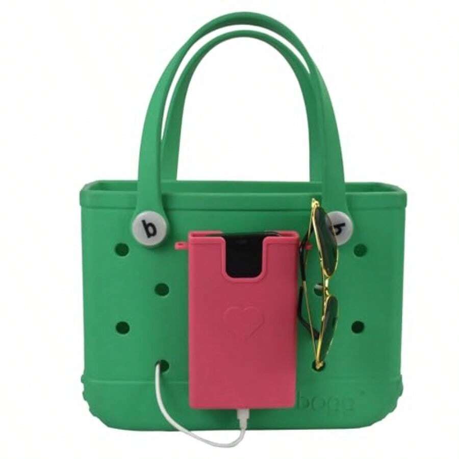 Baby Pink Plastic Phone Case Holder Accessory Compatible With Bogg Bags For Beach Tote Bag Keeps Phone Handy And Secure 1 PC - 淺粉色 - 查看 1