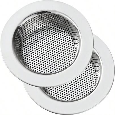 1/2/4PCS Rust-Proof Stainless Steel Kitchen Sink Strainer, 4.5 Inch Large Wide Rim Drain Filter, Anti-Clog Micro-Perforated Mesh Food Waste Catcher & Stopper, Durable Metal Basket For Vegetable Washing, Easy Clean & Universal Fit Standard Sinks, Long-Lasting Kitchen Accessory