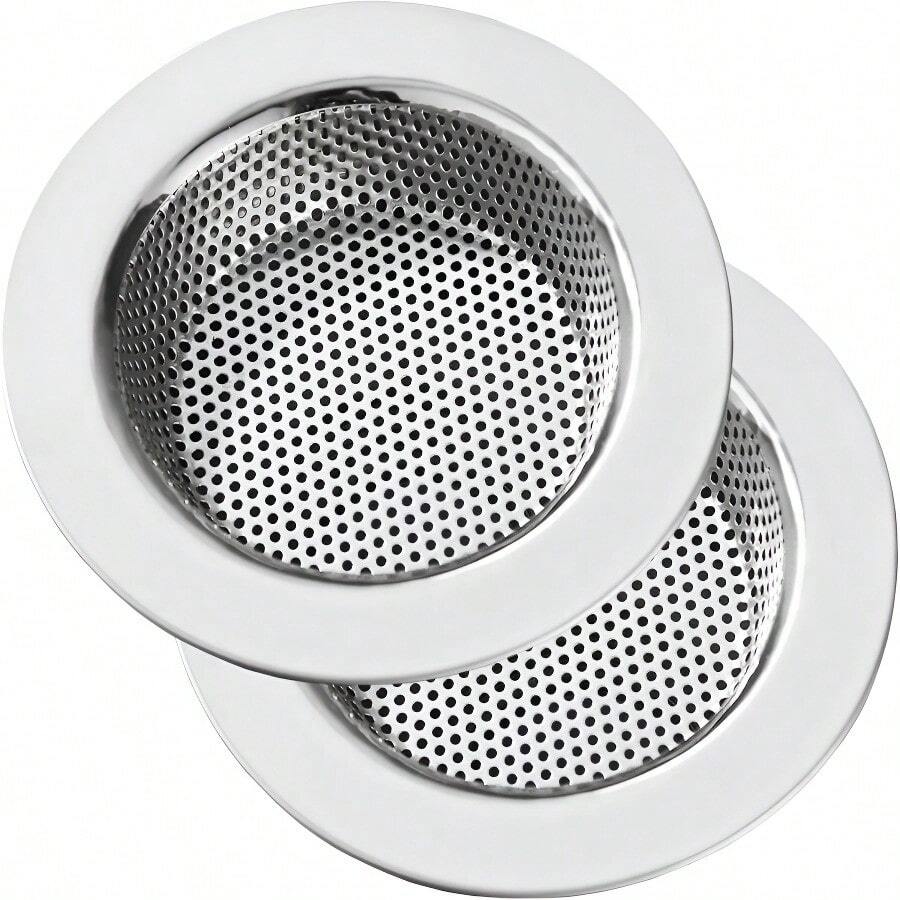1/2/4PCS Rust-Proof Stainless Steel Kitchen Sink Strainer, 4.5 Inch Large Wide Rim Drain Filter, Anti-Clog Micro-Perforated Mesh Food Waste Catcher & Stopper, Durable Metal Basket For Vegetable Washing, Easy Clean & Universal Fit Standard Sinks, Long-Lasting Kitchen Accessory - Multicolor - View 1