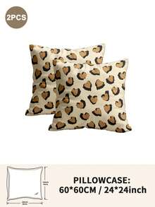 1件/2件/4件装涤纶豹纹枕套（不含枕芯），柔软舒适，四季皆宜 - 彩色 - 查看 7