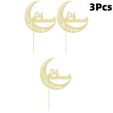 3 件套星形和月亮形蛋糕装饰物、闪光烘焙纸杯蛋糕签 - 彩色 - 查看 8