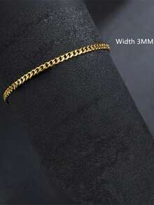 1 件不锈钢链手链，男士嘻哈配饰，时尚情侣首饰，父亲节/圣诞节/感恩节礼物