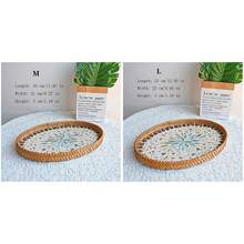 1pc Bohemian Style Woven Seashell Fruit Tray - Decorative Jewelry And Tea Storage Box - Yellow - View 15
