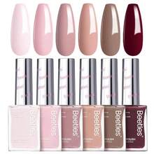 Beetles Fall Nail Polish Set Coconut Mousse 6 Colors, Nude Nail Polish Quick Dry Long Lasting Neutral Brown Red Pink Lacquer Glossy For Christmas Women Salon DIY Nail Art - xanh quân đội - Xem 1