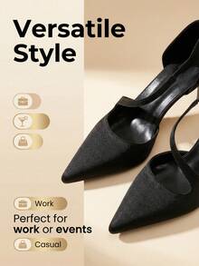 Women's Leopard Print High Heel Shoes, Pointed Toe Design, Elegant And Fashionable, Open Toe Comfortable And Breathable, Classic Lace-Up Style, Suitable For Daily Wear Or Formal Occasions, Adding Charm And Elegance, Comfortable Fit, Perfect Pair With Jeans And Dresses, Showcase Your Charming Style - Pure Black - View 5