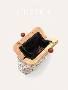 Women's Clutch Bag, Luxury Design, Fashion Floral Embroidery Fabric, Wooden Frame Magnetic Closure, Handbag, Shoulder Bag, Crossbody Bag, Daily, Holiday, Travel, Gift - Multicolor - View 7