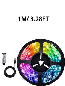 3ft-100ft LED Light Strip, TV LED Backlight, USB Powered, Adjustable Color Temperature & Brightness, Button Control, Plug And Play, Easy Installation, Decorative Night Light, Suitable For Home, Bedroom, Living Room, Holiday, Kitchen, Ceiling, Desk, Home Kitchen Decor, Party - Colored Light - View 13