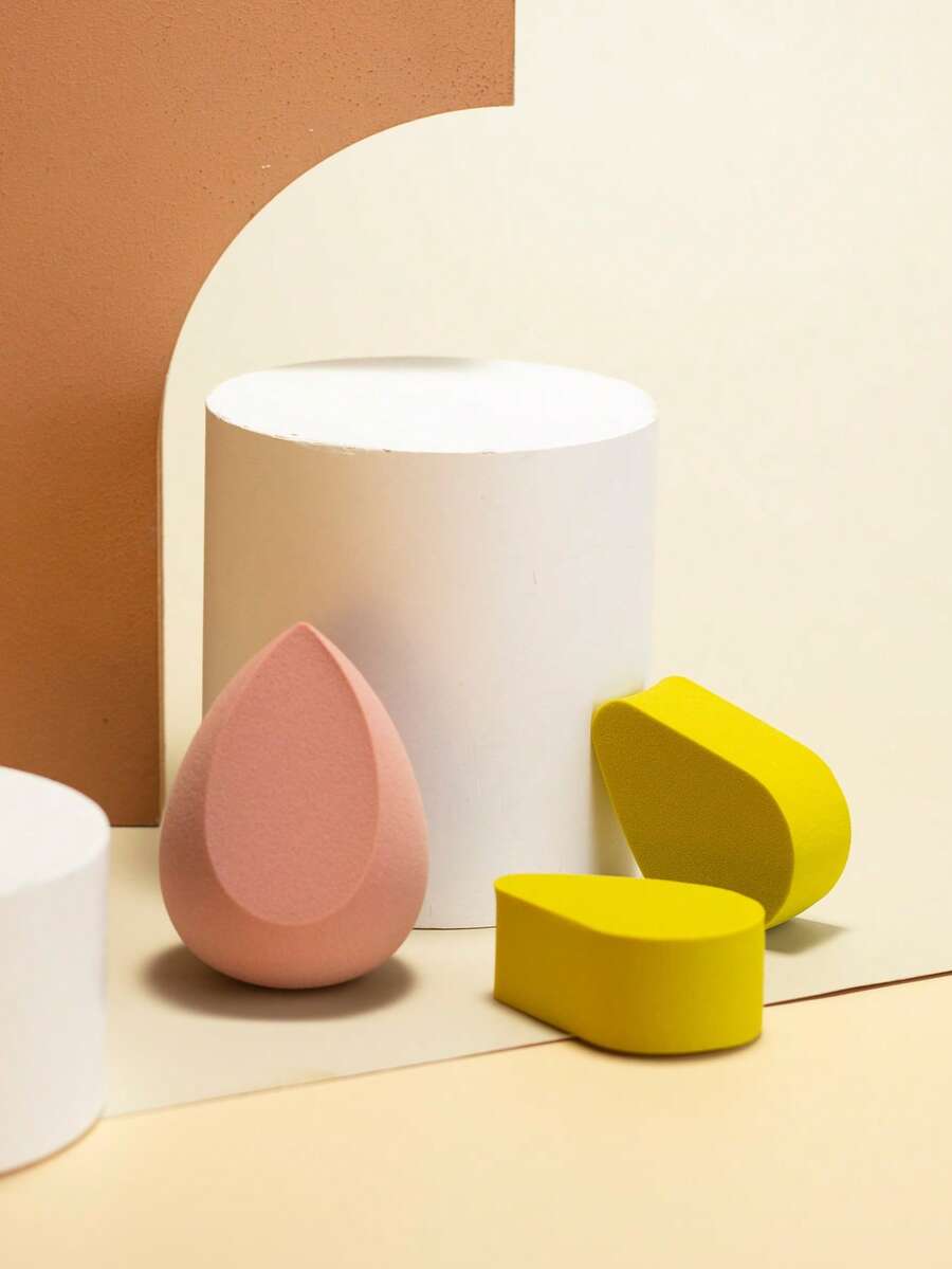 3pcs Reusable Dry & Wet Makeup Sponge Set, Soft Makeup Blender Applicator For Powder, Liquid, Setting Makeup, Suitable For Men And Women, Portable Daily & Travel Essential - Multicolor - View 1