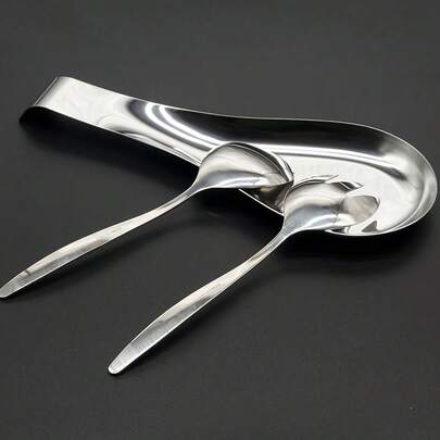 1pc Stainless Steel Cutlery Holder Tray, Soup Spoon Divider Hot Pot Soup Spoon Plate Self-Serve Food Clip Cutlery Rack Dish Rack Soup Spoon Mat Soup Spoon Rack Tray, Home Kitchen Thick Soup Spoon Rack