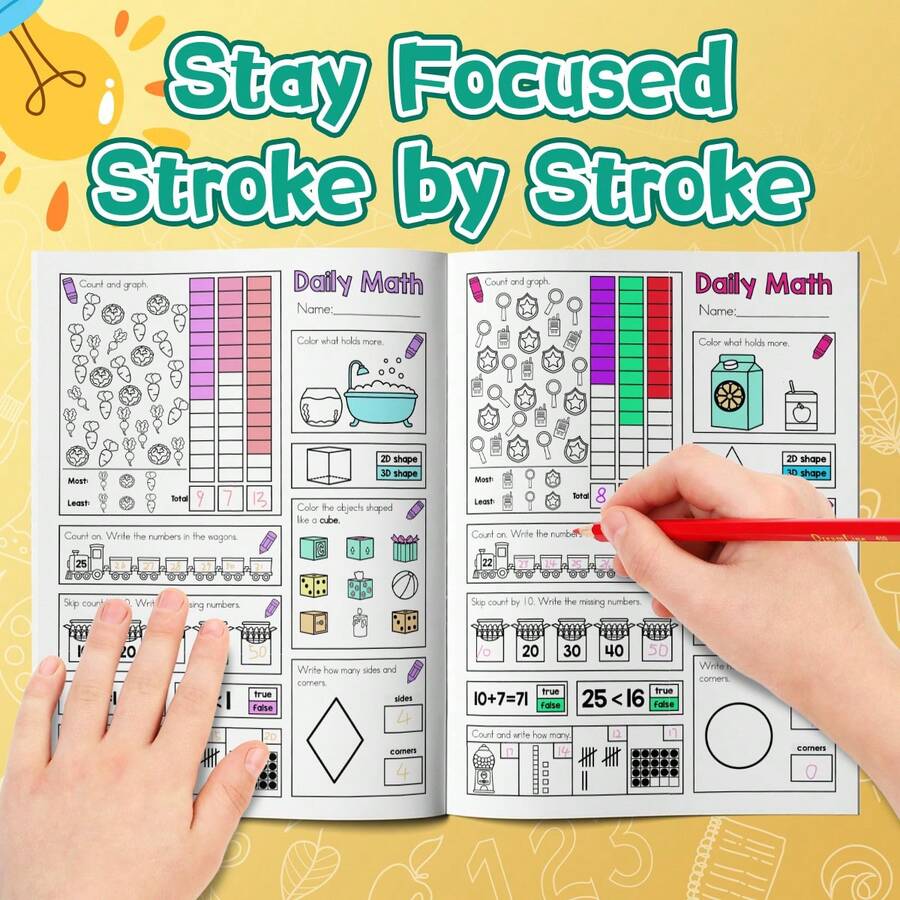 Everyday Math Activity Workbook – Mixed Practice With Number Skills And Calculations, Fun Color-By-Math Pages, Word Problems And Logic Tasks, Clear Step-By-Step Exercises, Builds Number Sense, Focus And Confidence - Daily Math - View 1
