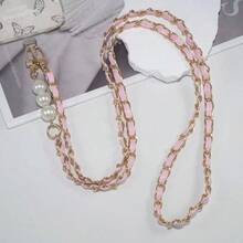 1pc Pearl Metal Leather Phone Lanyard Strap, Crossbody Bag Hanging Chain, Sturdy Wholesale - Multicolor - View 9