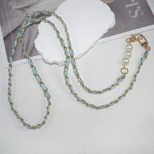 1pc Pearl Metal Leather Phone Lanyard Strap, Crossbody Bag Hanging Chain, Sturdy Wholesale - Multicolor - View 16