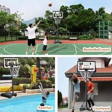 8FT Adjustable Portable Basketball Hoop System Height Basketball Net Stand Heavy Duty Indoor Outdoor - Black - View 5