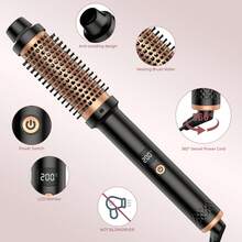 UKLISS Negative Ion Technology 2-In-1 Straightening & Curling Brush – Roller For Volume & Smooth Inward Curls