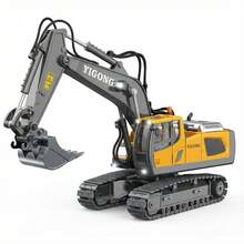 LUMIARTISAN 11 Channel RC Excavator | 1:24 Scale Realistic Construction Toy With Lights & Sounds | Rechargeable STEM Gift For Kids - Hot - 查看 9