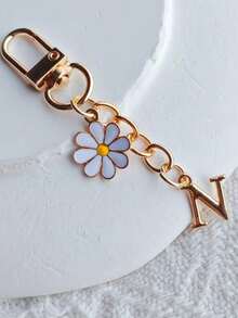 金色A-Z时尚字母钥匙扣，配可爱雏菊吊坠 - 个性化字母钥匙圈，时尚包包挂饰，手工波西米亚风礼物，男女皆宜，是生日、毕业、结婚礼物、背包和车钥匙装饰、友谊日礼物、装饰钥匙扣、情人节礼物、近期节日礼物的理想之选，也适合送给家人、朋友、同事和同学。 - 彩色 - 查看 17