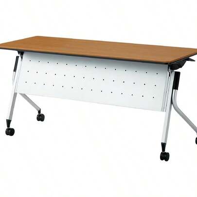 【メーカー配送・設置・組立】プラス Linello 2 フォールディングテーブル 高さ72cmタイプ 幕板付 LD-520M ミディアムウッド 610369