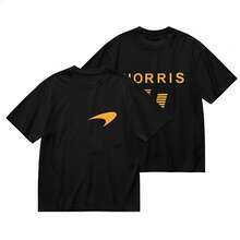 Sudadera de impresión de doble cara del piloto de carreras  para hombres y mujeres, tallas grandes, camisetas de algodón de manga corta, camiseta de hip hop - Negro - Ver 11