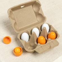 Kids Pretend Play Kitchen Toy Accessories, Realistic Wooden Egg Toy, Toy Food For Roleplay - Pink - View 8