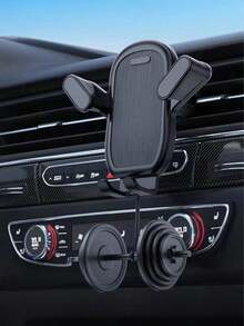 1pc Car Air Vent Phone Holder, Gravity Mechanical Arm Clip Mount For Car Navigation - A - View 3