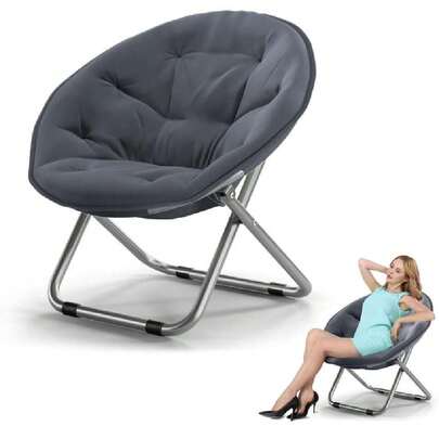 Silla Plegables Mecedora para Adulto, Silla Platillo Grande, 76 CM * 51 CM, Silla Perezosa para Niños, Adolescentes y Adultos, Apto para Salón u Oficina, Capacidad para 264 Libras (Gris),40793292