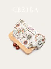 Women's Clutch Bag, Luxury Design, Fashion Floral Embroidery Fabric, Wooden Frame Magnetic Closure, Handbag, Shoulder Bag, Crossbody Bag, Daily, Holiday, Travel, Gift - Multicolor - View 4