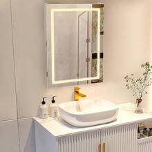 jjyabisign Botiquin Baño con Espeo 3 Nive Flotante Gabinete para Baño con Luz Espeo De Tocador Estante Closet De Almacenamiento para Aorrar Ecio soe El Inodoro 50x11x70 Blanco Cltocador - Blanco Claro - Ver 1