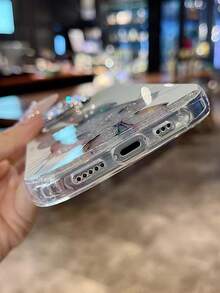 1个高端卡通兔子水钻手机壳，兼容 11/12/13/14/15/16/17 Pro Max，全包闪亮钻石保护壳，情人节礼物 - 白色 - 查看 6