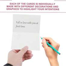 DIY Leather Heart 3D Pop-Up Greeting Card With EKG Heartbeat Design "I Love You" Message Card For Valentine's Day & Teacher's Day Romantic Handmade Greeting Card For Love Confession, Anniversary & Teacher Appreciation Perfect Gift For Lovers, Teachers & Loved Ones - 白色 - 查看 4