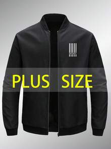 Plus Size Men's Lightweight Jacket - Casual Streetwear Style, Comfortable Loose Fit, Versatile Outerwear For All Seasons