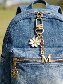 金色A-Z时尚字母钥匙扣，配可爱雏菊吊坠 - 个性化字母钥匙圈，时尚包包挂饰，手工波西米亚风礼物，男女皆宜，是生日、毕业、结婚礼物、背包和车钥匙装饰、友谊日礼物、装饰钥匙扣、情人节礼物、近期节日礼物的理想之选，也适合送给家人、朋友、同事和同学。 - 彩色 - 查看 7