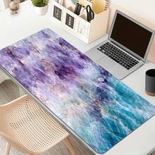 1 件装大理石纹鼠标垫 - 粉紫金箔、梦幻紫水晶和深海紫金图案，静音防滑/可卷起便携桌垫，适用于游戏、办公和桌面装饰 - 彩色 - 查看 7