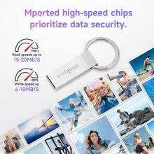 Ổ USB 2.0 tốc độ cao Lenovo Talix TU201 có vòng đeo, dung lượng 8GB/16GB/32GB/64GB, cắm là chạy, truyền dữ liệu hiệu quả cao, dễ treo, nhiều lớp bảo vệ, phù hợp với máy tính để bàn/máy tính xách tay/điện thoại di động, hệ thống âm thanh ô tô/máy chơi game/thiết bị âm thanh - Lưu trữ tệp an toàn - Bạc - Xem 1