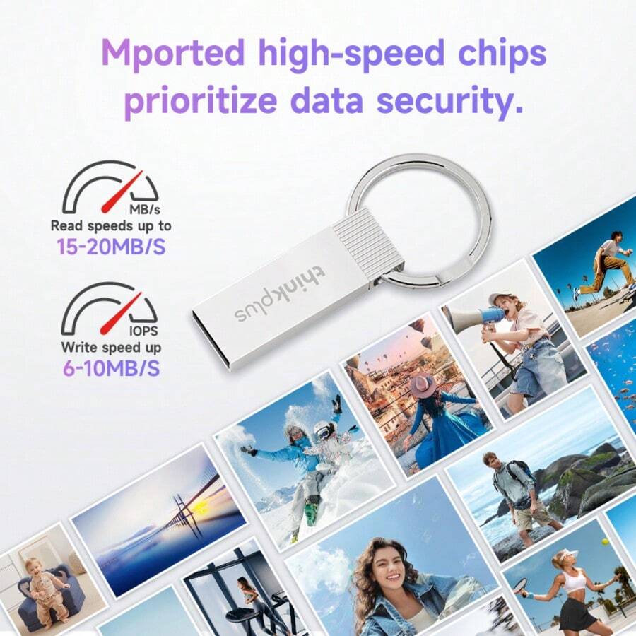 Ổ USB 2.0 tốc độ cao Lenovo Talix TU201 có vòng đeo, dung lượng 8GB/16GB/32GB/64GB, cắm là chạy, truyền dữ liệu hiệu quả cao, dễ treo, nhiều lớp bảo vệ, phù hợp với máy tính để bàn/máy tính xách tay/điện thoại di động, hệ thống âm thanh ô tô/máy chơi game/thiết bị âm thanh - Lưu trữ tệp an toàn - Bạc - Xem 1