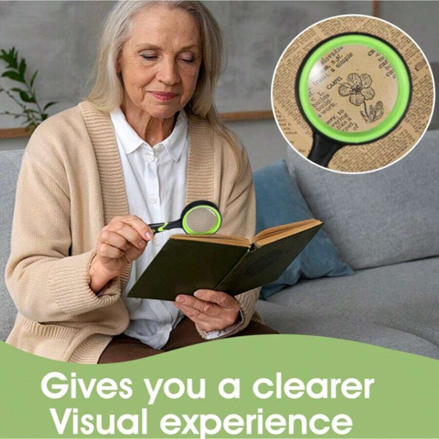 60mm/90mm 10X Handheld Magnifier With Shockproof Design, Real Glass Lens, Non-Slip Rubber Handle, Suitable For Reading, Hobbies And Scientific Research - Multicolor - View 1