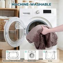 Giant Pet Mattress With Pocket, Human Dog Bed Washable Large Cuddle Bed, Non-Slip Plush Dog Cushion With Blanket, Brown Home Decor - 鏽棕色 - 查看 9