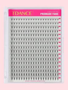TDANCE 1盒尖头预制假睫毛簇。中长款预制假睫毛簇，手工制作，C/D卷度混合长度假睫毛簇，睫毛簇，单根假睫毛，假睫毛