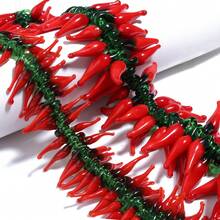 10/20个釉面红辣椒吊坠，适用于DIY吊坠、项链、手链、耳环饰品装饰、钥匙扣、手机挂绳等工艺品制作材料 - 紅色 - 查看 2